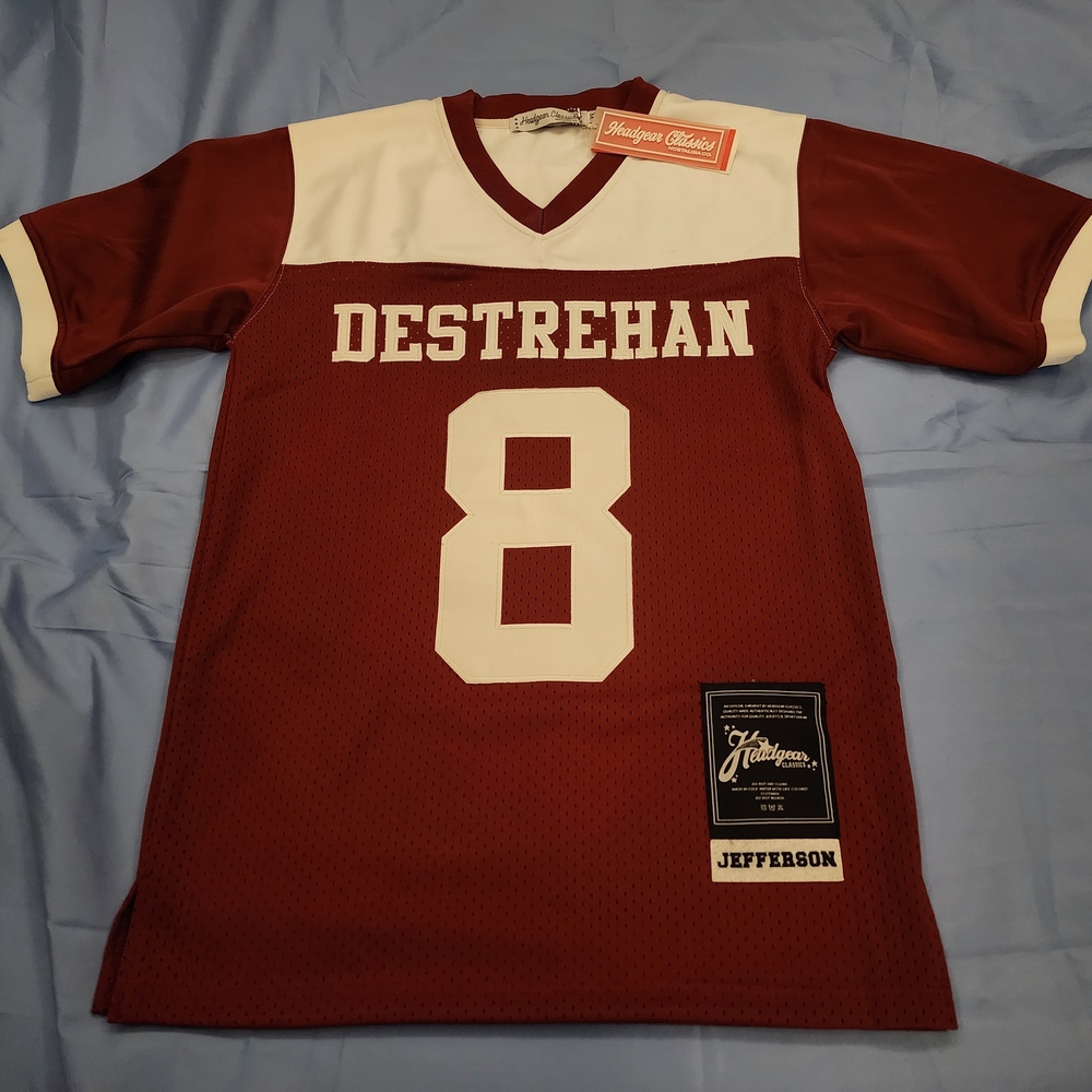 JUSTIN JEFFERSON #8 HIGH SCHOOL FOOTBALL JERSEY BURGUNDY SIZE XSMALL NEW!!!!...
